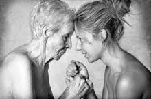 aging mother and daughter